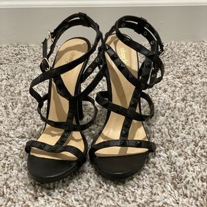 Black studded high heels